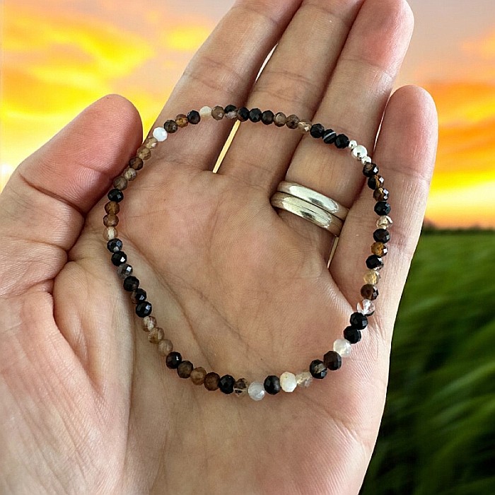 Bratara dama Betty din cristale de Agat Cofee cu argint 925 [3]