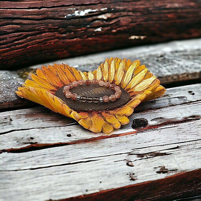 Bratara dama Carina din cristale de Piatra Soarelui si Cuart Fumuriu cu accesorii din argint 925 [7]