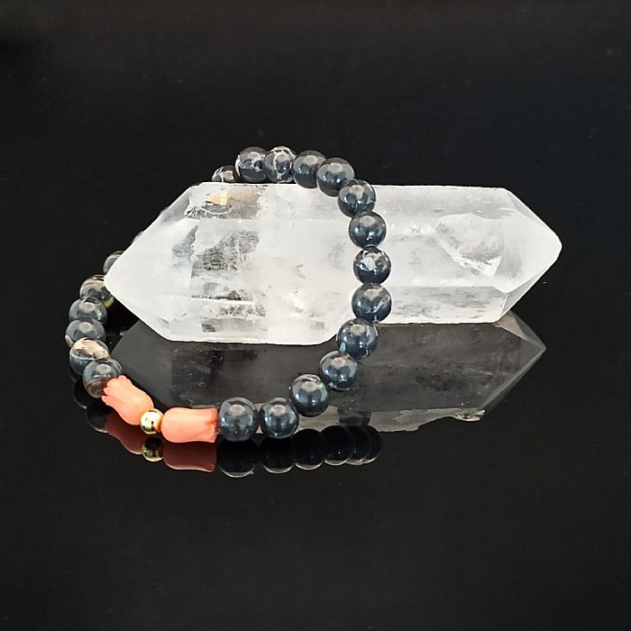 Bratara dama cristale de Coral si Shell Turquoise, Anisa, margele de 6mm [5]