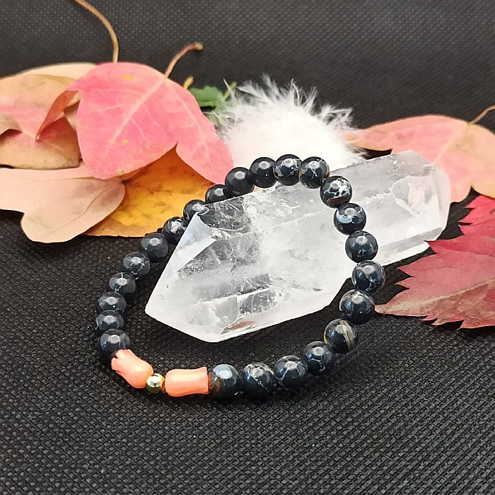 Bratara dama cristale de Coral si Shell Turquoise, Anisa, margele de 6mm [8]