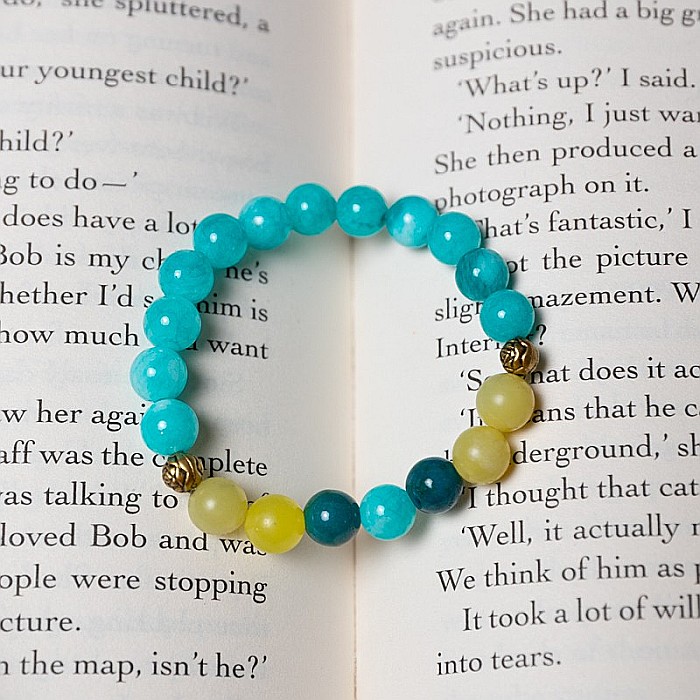 Bratara Dama din Pietre Naturale de Amazonit, Jad Lemon si Pheonix Stone, “Geetica” [5]