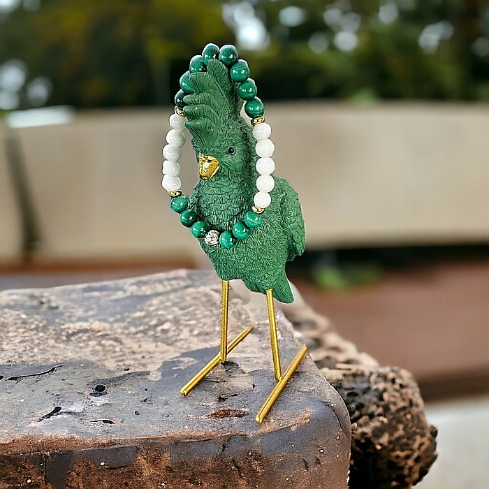 Bratara dama Edeline din cristale de Malachit si Tridacna cu Argint 925 [7]