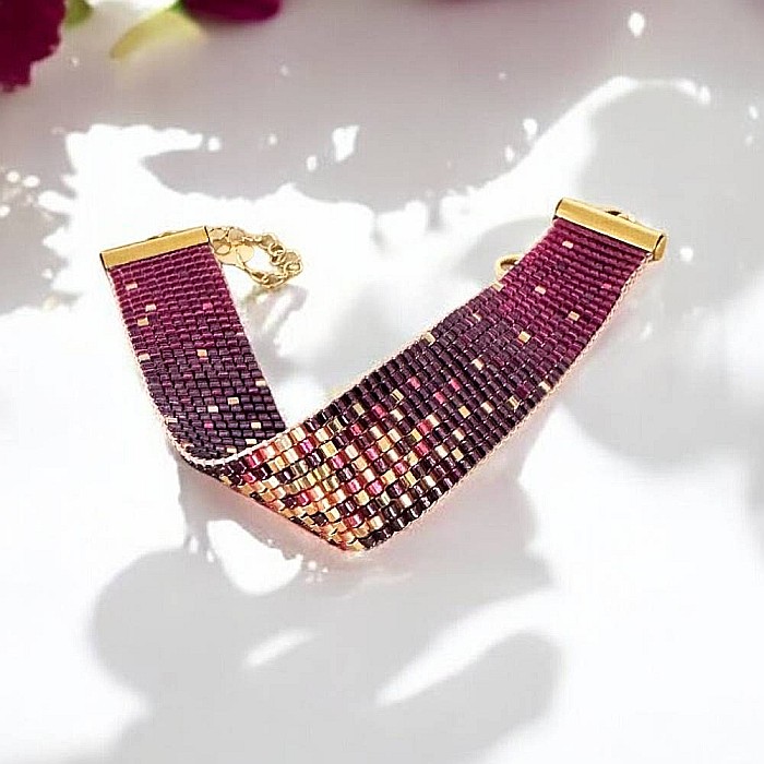 Bratara dama eleganta multistrat din margele miyuki, impletita manual-Molly [10]