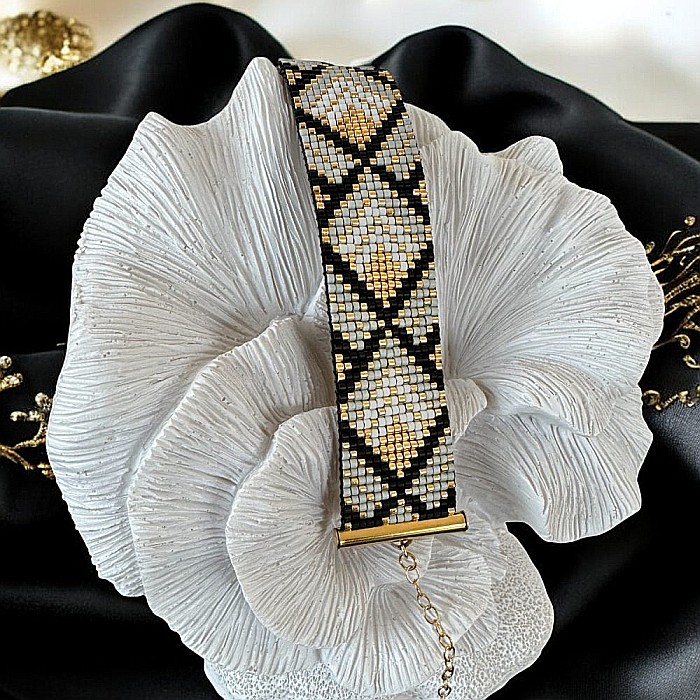 Bratara dama handmade din margele Miyuki, impletita Felippa [4]