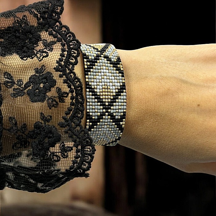 Bratara dama handmade din margele Miyuki, impletita Felippa [11]