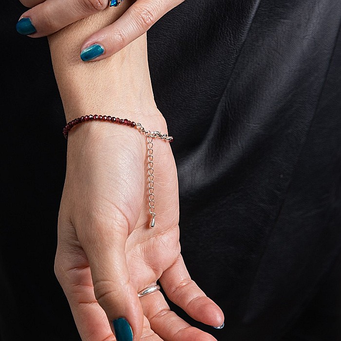 Bratara dama Kavin din pietre semipretioase de Granat si Rubin, inchidere si accesorii din argint 925 [5]