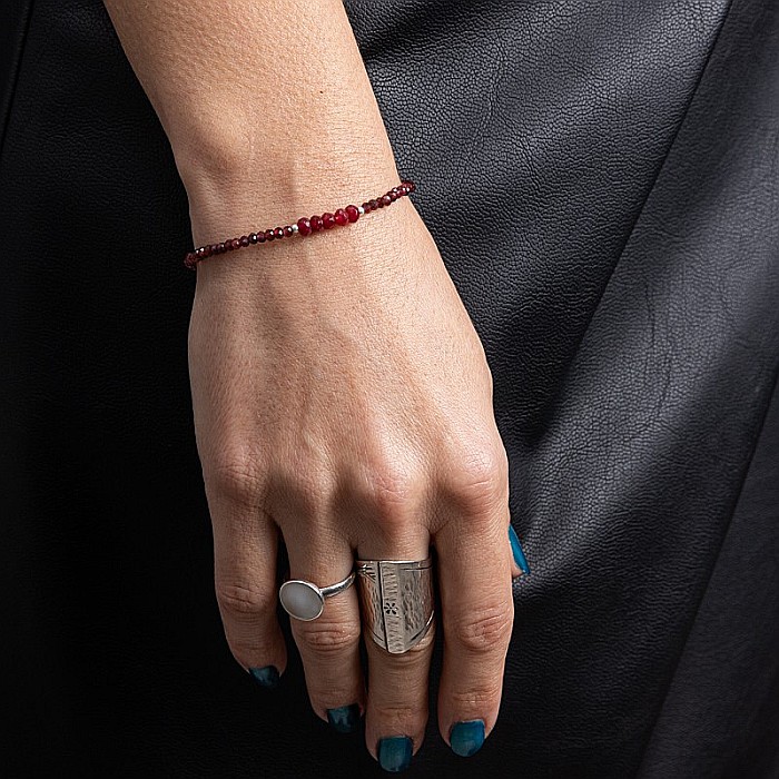 Bratara dama Kavin din pietre semipretioase de Granat si Rubin, inchidere si accesorii din argint 925 [16]