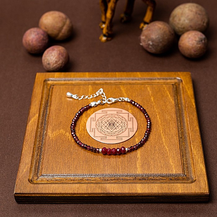 Bratara dama Kavin din pietre semipretioase de Granat si Rubin, inchidere si accesorii din argint 925 [9]