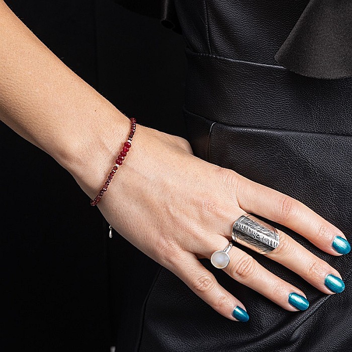 Bratara dama Kavin din pietre semipretioase de Granat si Rubin, inchidere si accesorii din argint 925 [4]