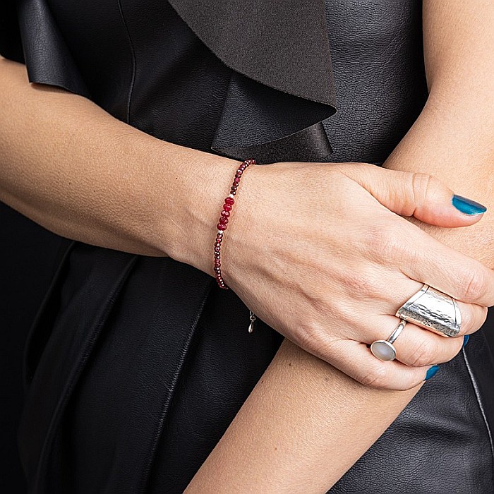 Bratara dama Kavin din pietre semipretioase de Granat si Rubin, inchidere si accesorii din argint 925 [15]