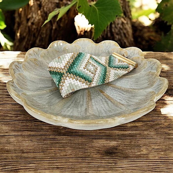 Bratara dama lata eleganta din margele miyuki turcoaz Sindy [5]