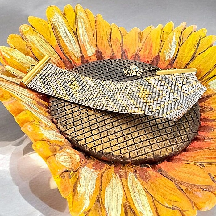 Bratara dama multistrat Helia, impletita manual din margele de nisip Miyuki [5]