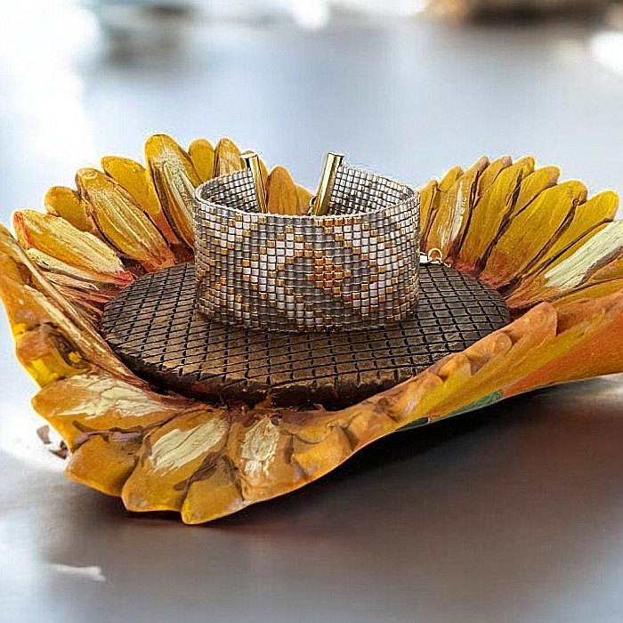 Bratara dama multistrat Helia, impletita manual din margele de nisip Miyuki [2]