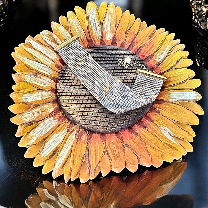 Bratara dama multistrat Helia, impletita manual din margele de nisip Miyuki [6]