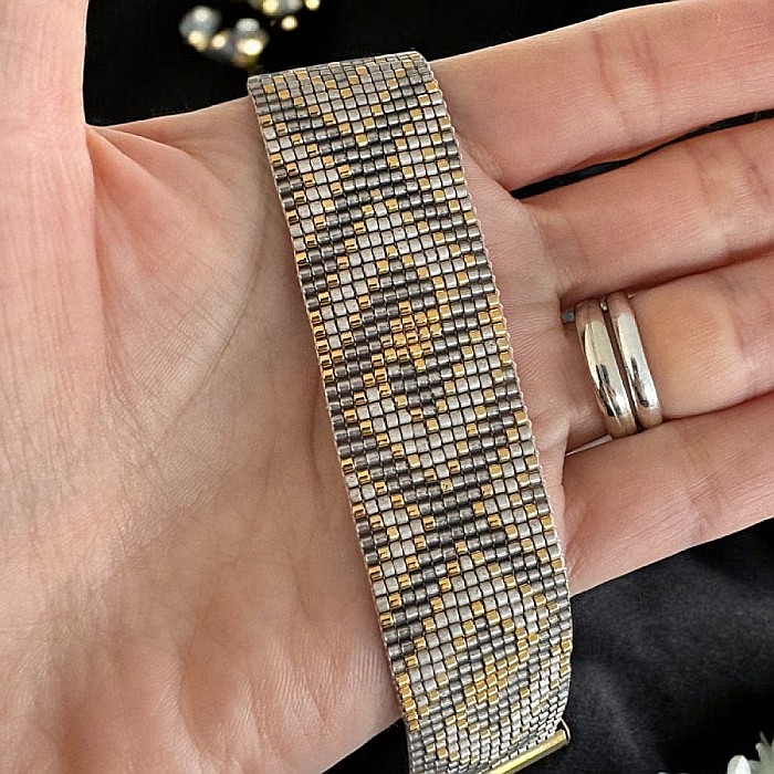 Bratara dama multistrat Helia, impletita manual din margele de nisip Miyuki [9]