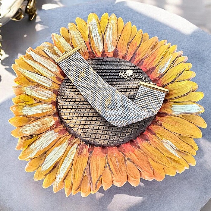 Bratara dama multistrat Helia, impletita manual din margele de nisip Miyuki [4]