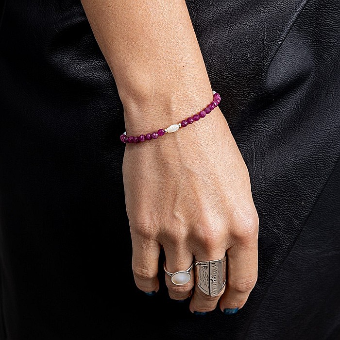 Bratara dama Naveen din pietre naturale de Rubin cu sistem de inchidere din argint 925 [13]