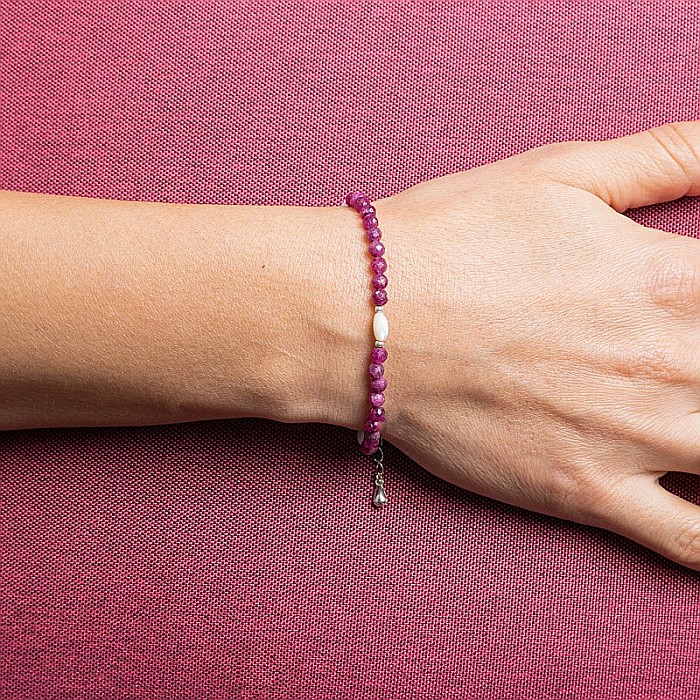 Bratara dama Naveen din pietre naturale de Rubin cu sistem de inchidere din argint 925 [10]