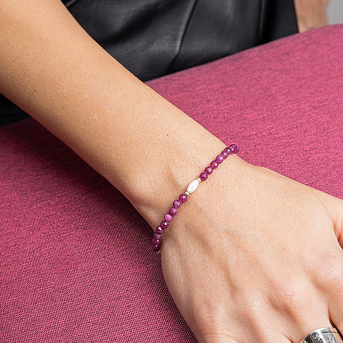 Bratara dama Naveen din pietre naturale de Rubin cu sistem de inchidere din argint 925 [12]