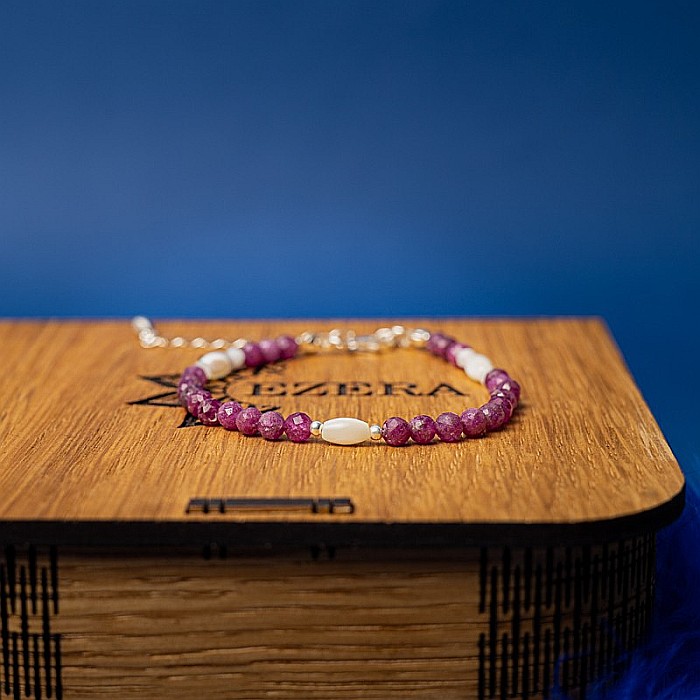 Bratara dama Naveen din pietre naturale de Rubin cu sistem de inchidere din argint 925 [8]