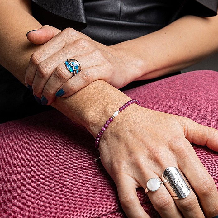 Bratara dama Naveen din pietre naturale de Rubin cu sistem de inchidere din argint 925 [11]