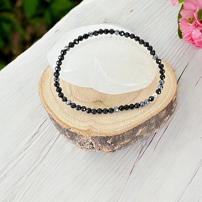 Bratara dama neagra Josephina din Spinel Negru si Hematit cu argint 925 [6]