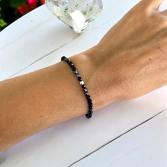 Bratara dama neagra Josephina din Spinel Negru si Hematit cu argint 925 [5]