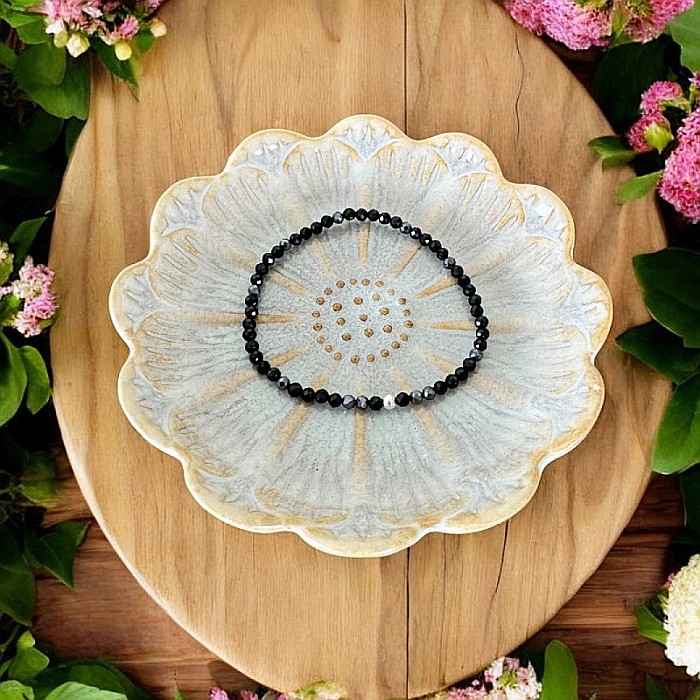 Bratara dama neagra Josephina din Spinel Negru si Hematit cu argint 925 [2]