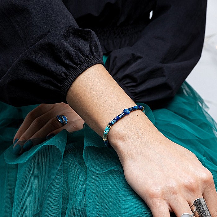 Bratara Dama Nirmay din pietre naturale de Sediment de Jasp si Kyanit [12]