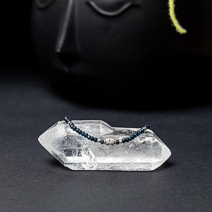 Bratara dama Mihit din pietre naturale de Jad Bleumarin cu accesorii si sistem de inchidere din argint 925 [5]