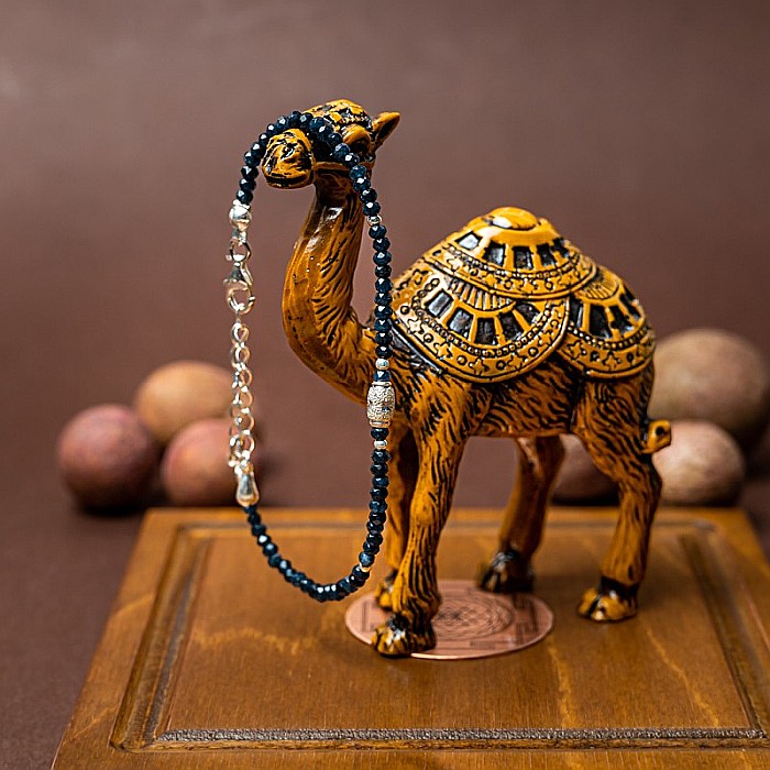 Bratara dama Mihit din pietre naturale de Jad Bleumarin cu accesorii si sistem de inchidere din argint 925 [4]