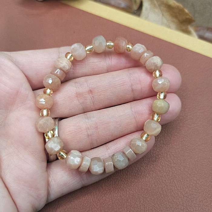 Bratara dama pietre naturale, Selene, cu cristale de Piatra Soarelui [3]