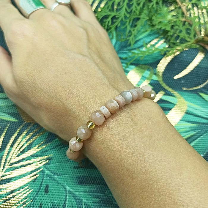 Bratara dama pietre naturale, Selene, cu cristale de Piatra Soarelui [6]