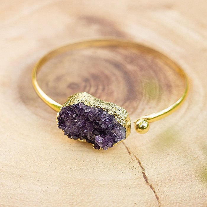 Bratara dama pietre semipretioase Ametist, Tania, placata cu aur de 24 K [7]