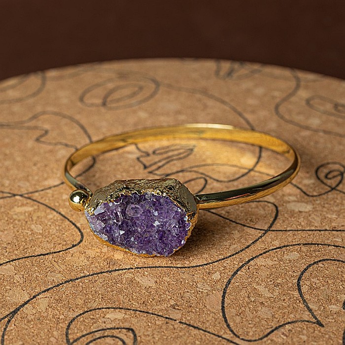 Bratara dama pietre semipretioase Ametist, Tania, placata cu aur de 24 K [11]