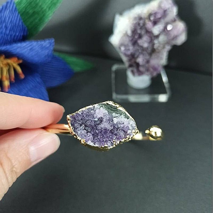 Bratara dama pietre semipretioase Ametist, Tania, placata cu aur de 24 K [4]