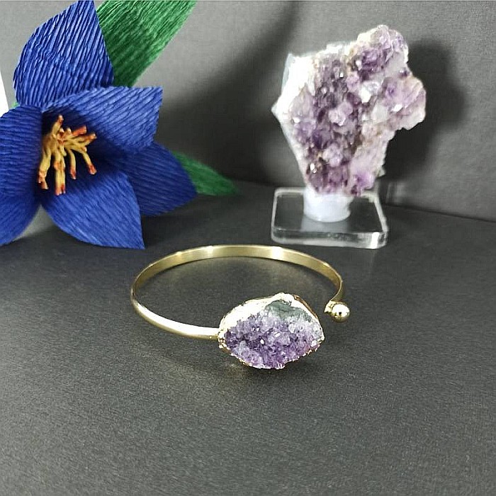 Bratara dama pietre semipretioase Ametist, Tania, placata cu aur de 24 K [10]