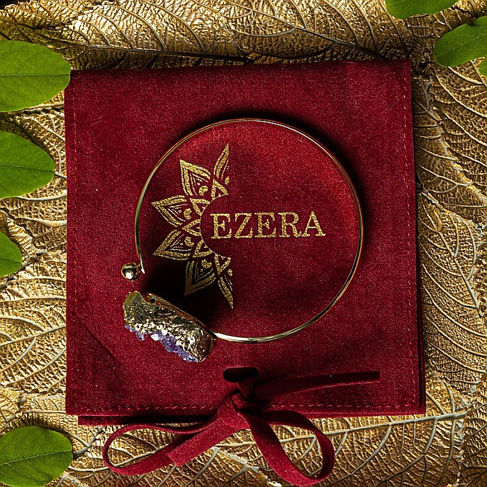 Bratara dama pietre semipretioase Ametist, Tania, placata cu aur de 24 K [8]