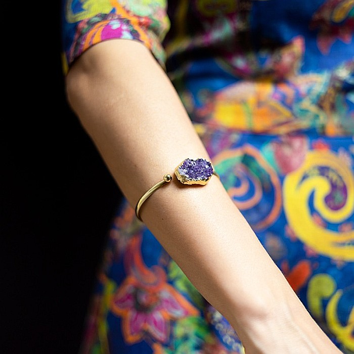 Bratara dama pietre semipretioase Ametist, Tania, placata cu aur de 24 K [13]