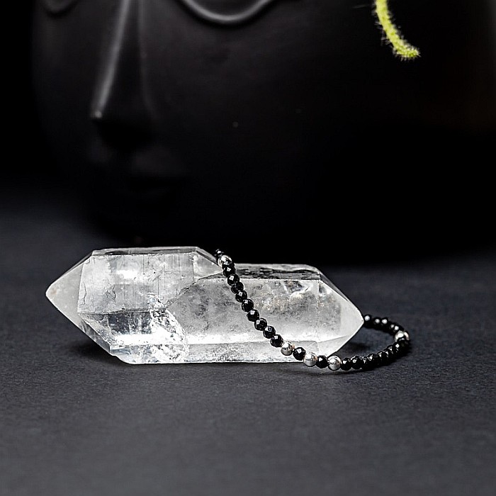 Bratara dama pietre semipretioase Blake din Spinel negru, cu accesorii si sistem de inchidere din argint [6]