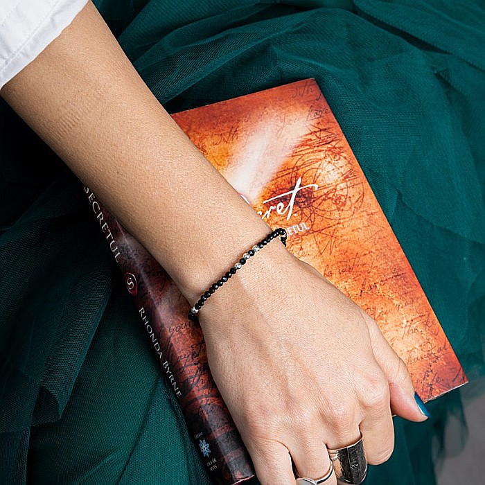 Bratara dama pietre semipretioase Blake din Spinel negru, cu accesorii si sistem de inchidere din argint [10]