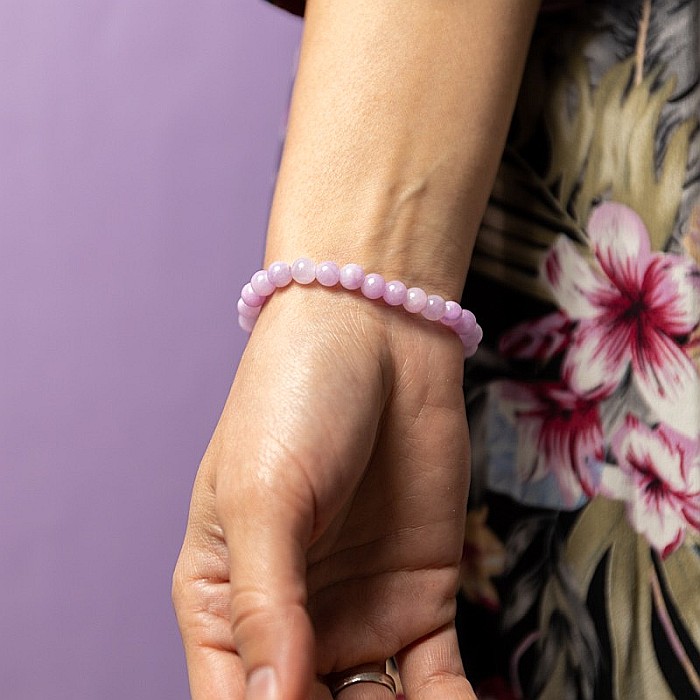 Bratara dama pietre semipretioase Helen, cristale de Jad Roz si Jad Mov, sfere de 6mm [5]