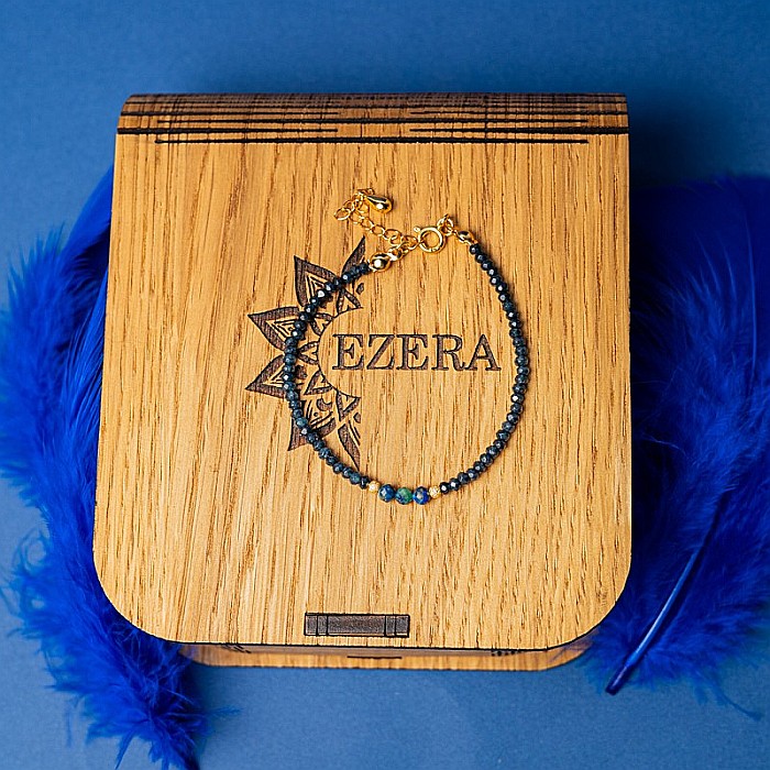 Bratara dama Lalit pietre semipretioase Jad Albastru fatetat cu accesorii si sistem de inchidere argint 925 placat cu aur 14K [11]