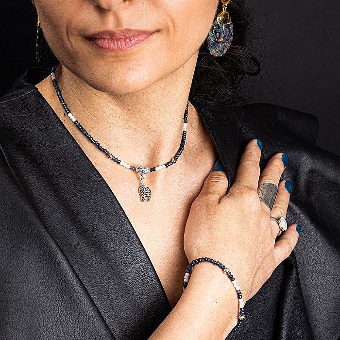 Bratara dama Ravindra din pietre naturale de Safir cu accesorii si sistem de inchidere din argint 925 [18]