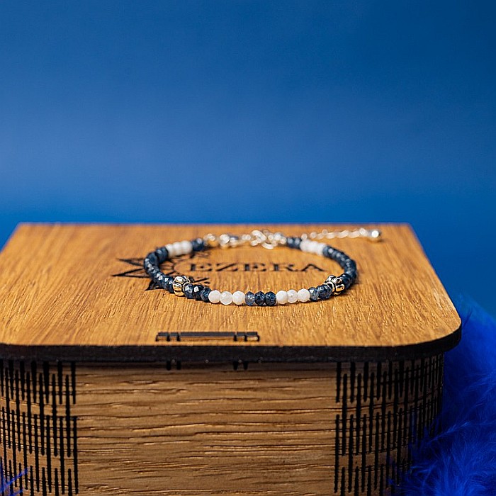 Bratara dama Ravindra din pietre naturale de Safir cu accesorii si sistem de inchidere din argint 925 [10]