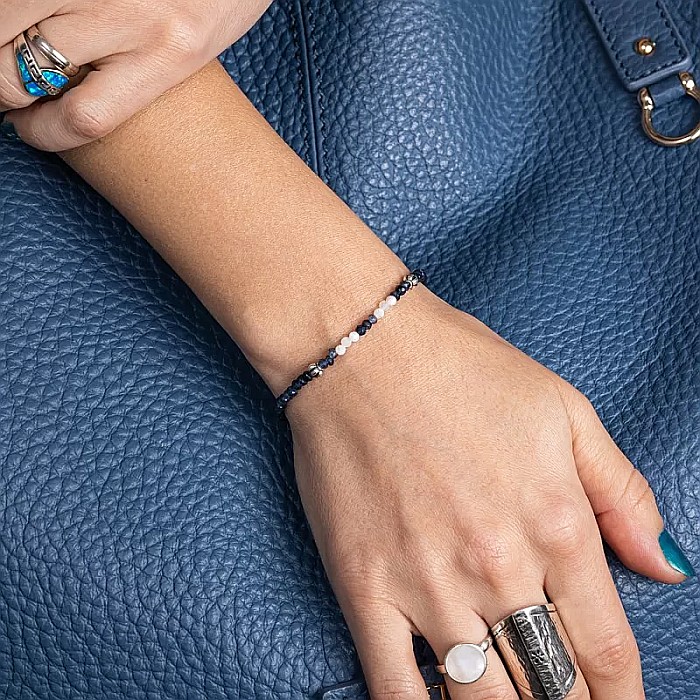 Bratara dama Ravindra din pietre naturale de Safir cu accesorii si sistem de inchidere din argint 925 [1]