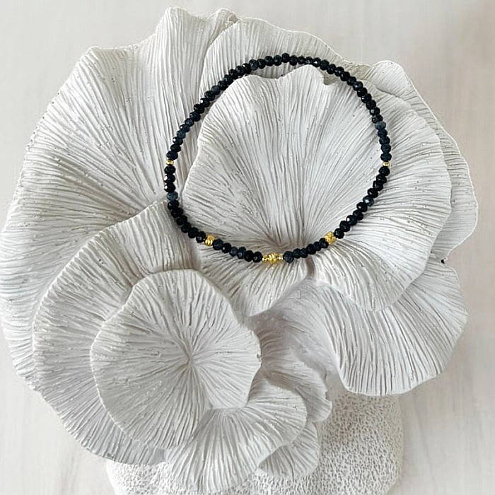 Bratara Dama Sara din pietre naturale de Safir si accesorii din argint placat cu aur [5]