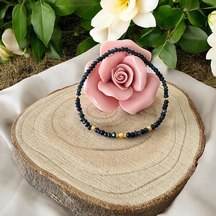 Bratara Dama Sara din pietre naturale de Safir si accesorii din argint placat cu aur [4]