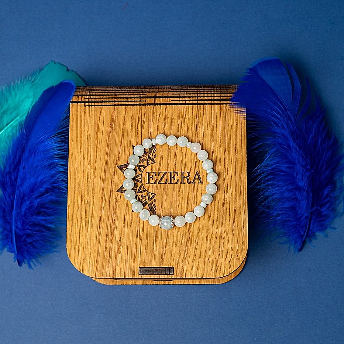 Bratara dama Serena din cristale de Acvamarin si Angelit, cu accesorii din Argint 925 [9]