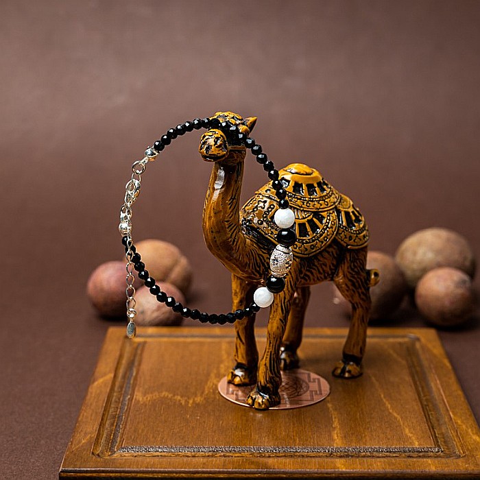 Bratara dama Shrey din pietre naturale de Spinel negru cu accesorii si sistem de inchidere din argint 925 [5]